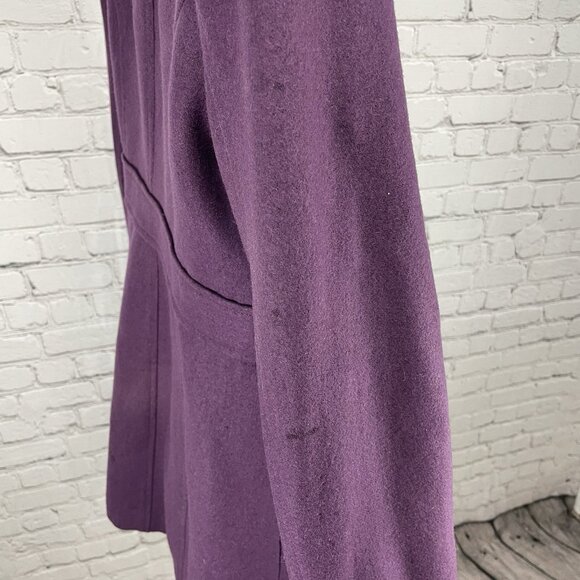 Tulle Anthropologie Purple Wool Blend Collared Lined Overcoat Size Medium M - Picture 9 of 16